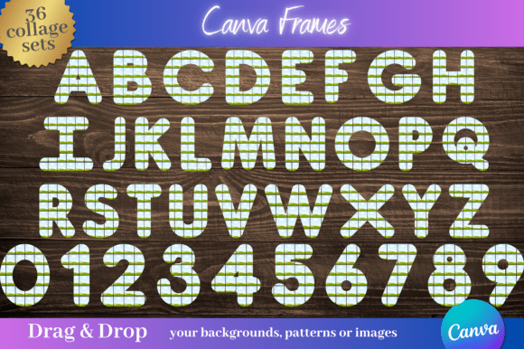 36 Canva Frames Letter & Number Collage