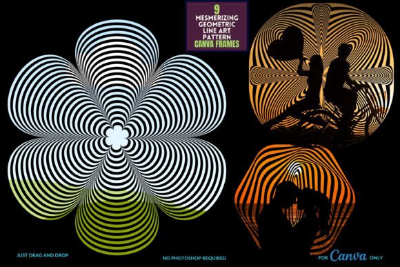 9 Mesmerizing Geometric Line Art Canva Frames