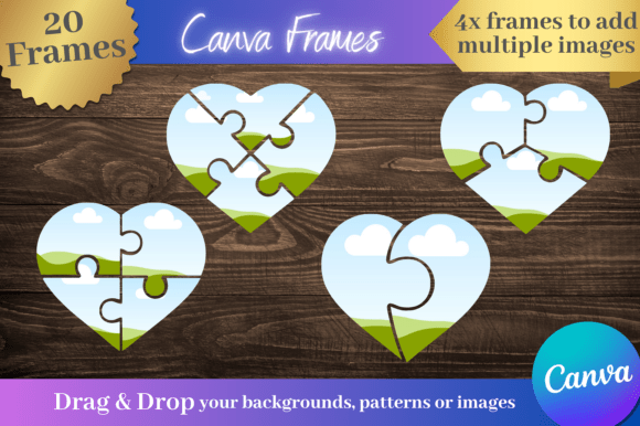 Creative Branding with the 4 Heart Puzzle Canva Frame Photo Collage