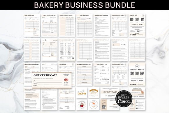 Editable Canva Bakery Business Bundle: Streamline Your Sweet Success