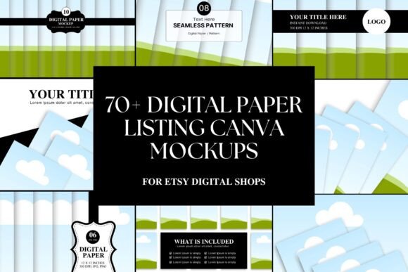 Elevate Your Etsy Shop with This Digital Paper Mockup Canva Template