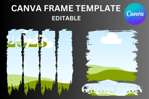 Graduation Brushstroke Canva Frame: Easy Digital Design