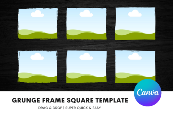 Grunge Frame Square Template: Raw Texture for Modern Designs
