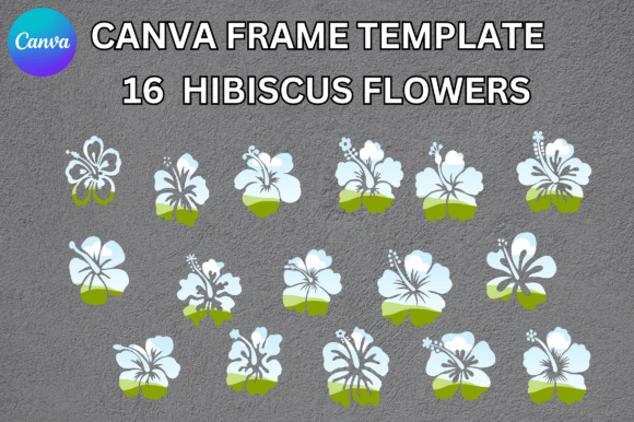 Hibiscus Flowers Canva Frame Template: Easy Drag & Drop