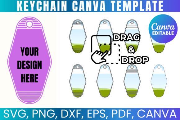 Motel Keychain Canva Frame Bundle: Instant Customization