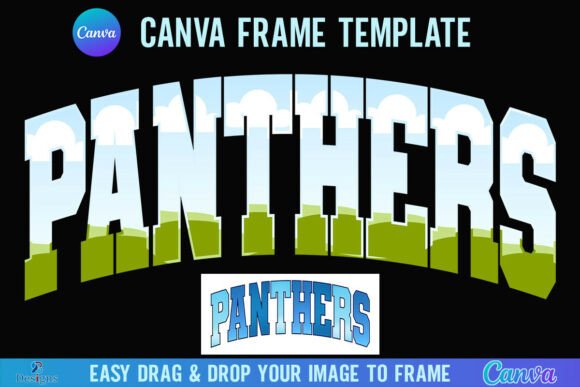 Panthers Canva Frame Varsity Mascot Team: Bold School Spirit Design