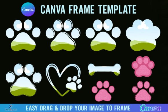Paw Print Canva Frame Template Dog Bone: A Creative Asset for Pet Brands