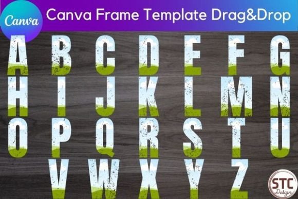 Retro Letters Alphabet Fonts: Nostalgic Canva Frame Design
