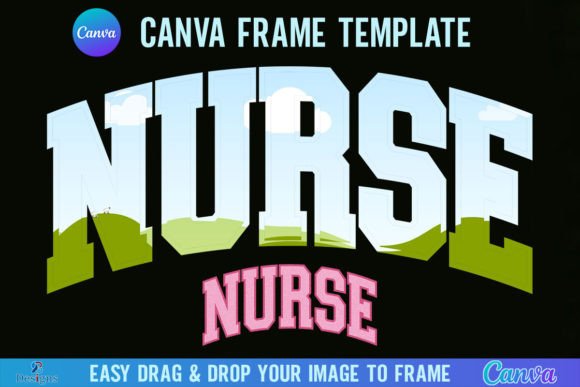Retro Varsity Flair: Designing with the Nurse Canva Frame Template