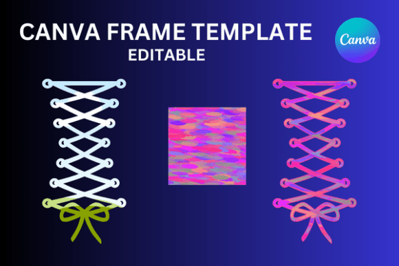 Shoe or Corset Lacing Canva Frame: A Digital Design Tool