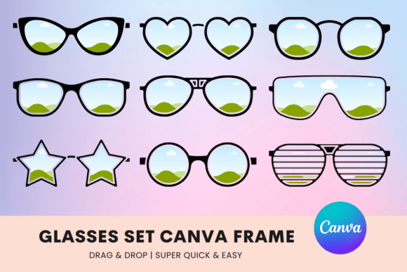 Stylish Vision: The Glasses Set Canva Frame Template