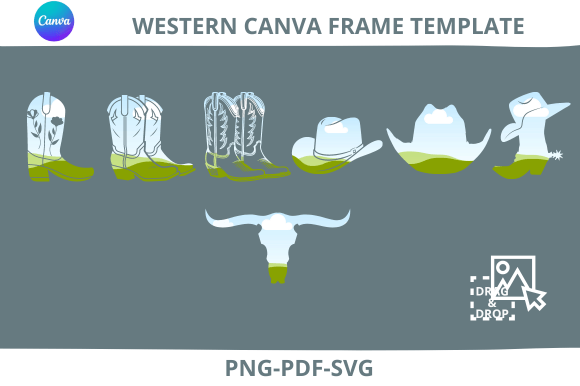 Transform Your Designs with the Western Canva Frame Template