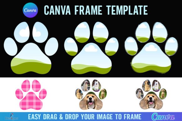 Unleash Creativity: The Dog Paw Canva Frame Template Cat Print