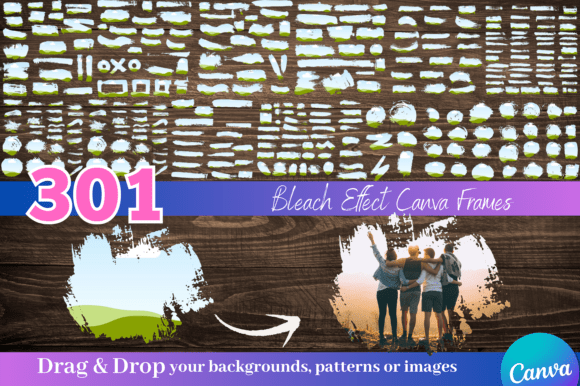 Unlock Dynamic Textures with 301 Bleach | Brush Effect Canva Frames