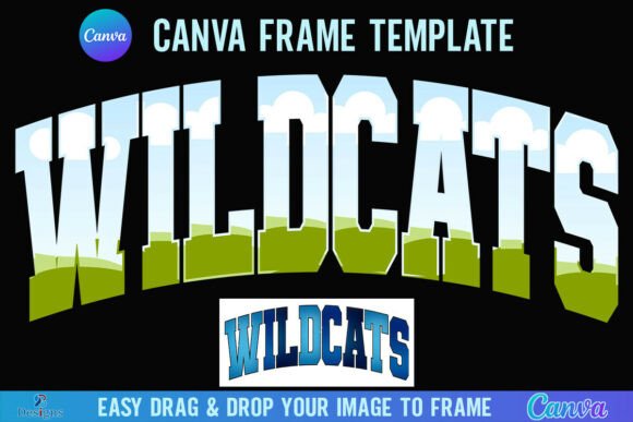 Wildcats Canva Frame Varsity Mascot Team